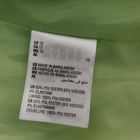 Bar III Women’s Blazer Size 12 Green One Button Suit Jacket Career Workwear - Picture 12 of 13